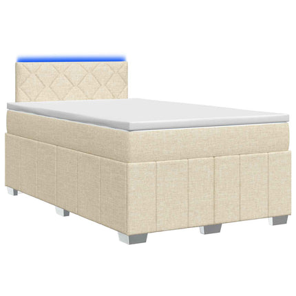 Boxmadras med topmadras Cremefarvet 120 x 200 cm Stof