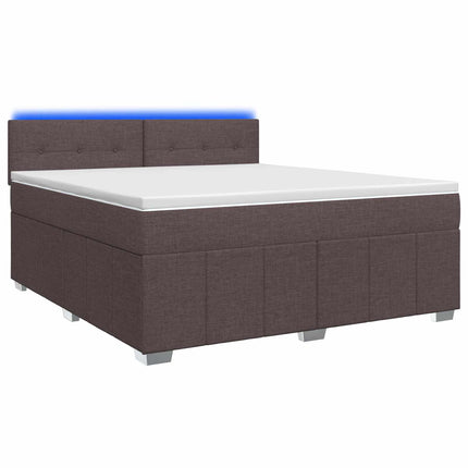 Boxmadras med topmadras Mørk Brun 140 x 190 cm Stof