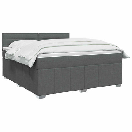 Boxmadras med topmadras Mørk Brun 140 x 200 cm Stof