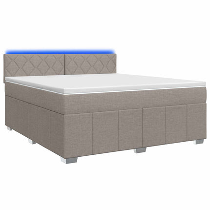 Boxmadras med topmadras Gråbrun 140 x 200 cm Stof