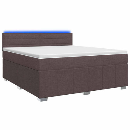 Boxmadras med topmadras Mørk Brun 160 x 200 cm Stof