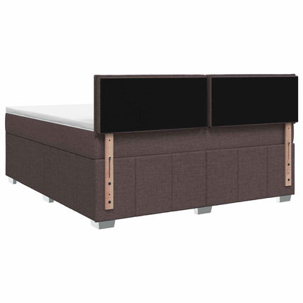 Boxmadras med topmadras Mørk Brun 160 x 200 cm Stof