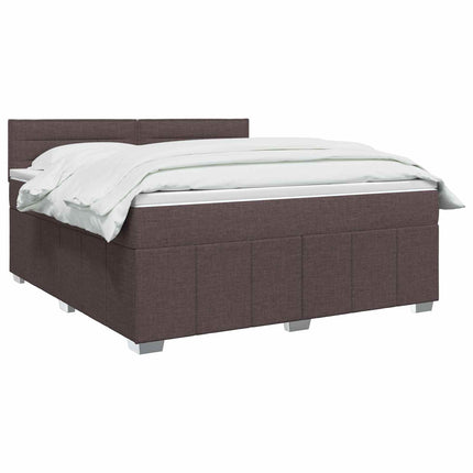 Boxmadras med topmadras Mørk Brun 160 x 200 cm Stof