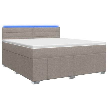 Boxmadras med topmadras Gråbrun 160 x 200 cm Stof