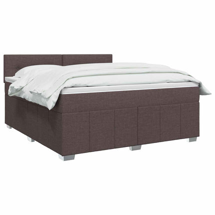 Boxmadras med topmadras Mørk Brun 160 x 200 cm Stof