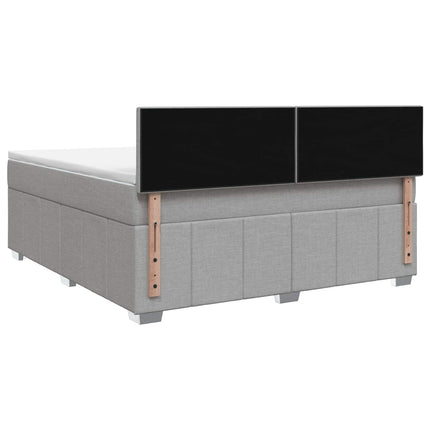 Boxmadras med topmadras Lysegrå 160 x 200 cm Stof