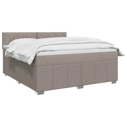 Boxmadras med topmadras Gråbrun 160 x 200 cm Stof
