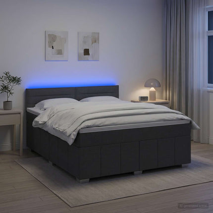 Boxmadras med topmadras Mørkegrå 140 x 200 cm Stof