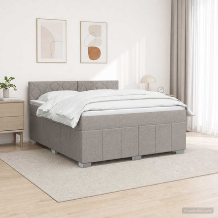 Boxmadras med topmadras Gråbrun 140 x 200 cm Stof
