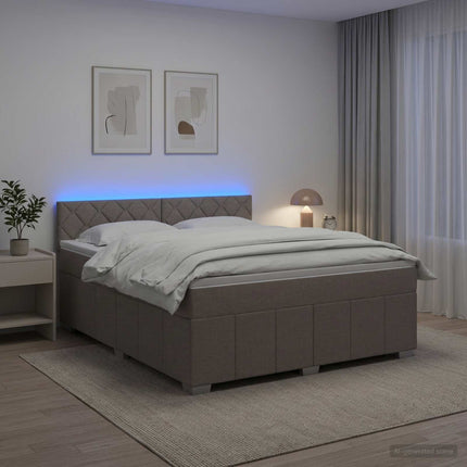 Boxmadras med topmadras Gråbrun 140 x 200 cm Stof