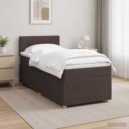 Boxmadras med topmadras Mørk Brun 100 x 200 cm Stof