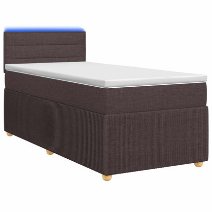 Boxmadras med topmadras Mørk Brun 80 x 200 cm Stof