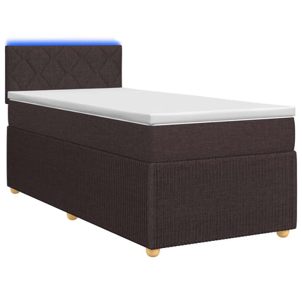Boxmadras med topmadras Mørk Brun 80 x 200 cm Stof