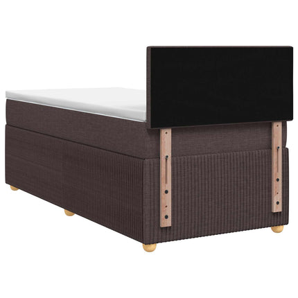 Boxmadras med topmadras Mørk Brun 80 x 200 cm Stof
