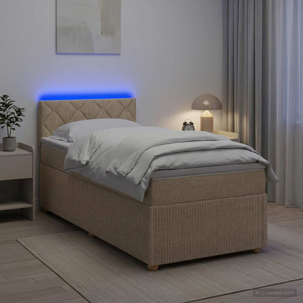 Boxmadras med topmadras Cremefarvet 100 x 200 cm Stof