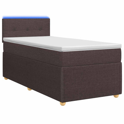 Boxmadras med topmadras Mørk Brun 90 x 200 cm Stof