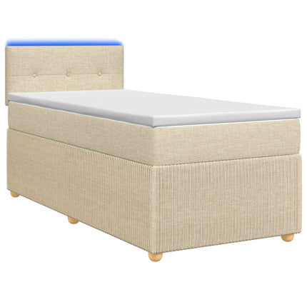 Boxmadras med topmadras Cremefarvet 100 x 200 cm Stof