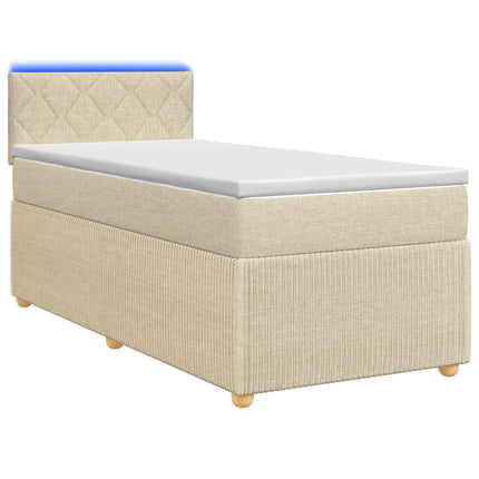 Boxmadras med topmadras Cremefarvet 100 x 200 cm Stof