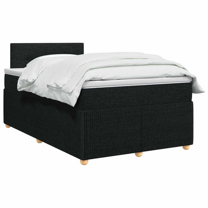 Boxmadras med topmadras med hovedgærde Sort 120 x 190 cm Stof