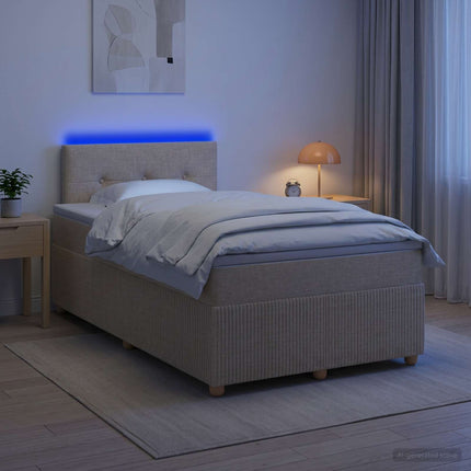 Boxmadras med topmadras Cremefarvet 120 x 190 cm Stof