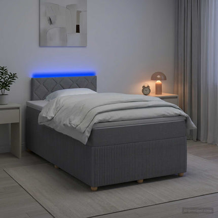 Boxmadras med topmadras Lysegrå 120 x 190 cm Stof