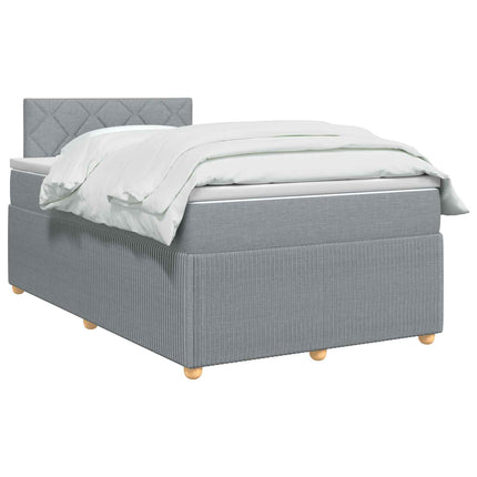 Boxmadras med topmadras Lysegrå 120 x 190 cm Stof