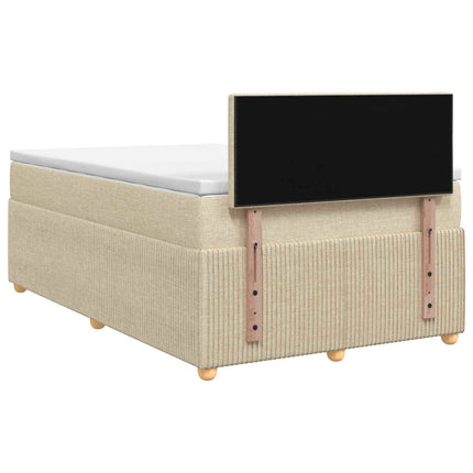 Boxmadras med topmadras Cremefarvet 120 x 200 cm Stof