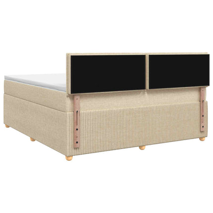 Boxmadras med topmadras Cremefarvet 160 x 200 cm Stof