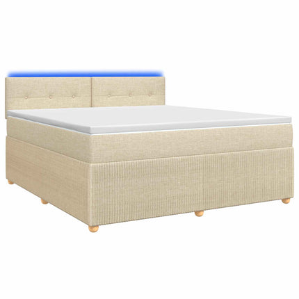 Boxmadras med topmadras Cremefarvet 160 x 200 cm Stof