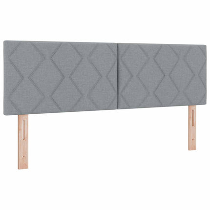 Boxmadras med topmadras Lysegrå 160 x 200 cm Stof