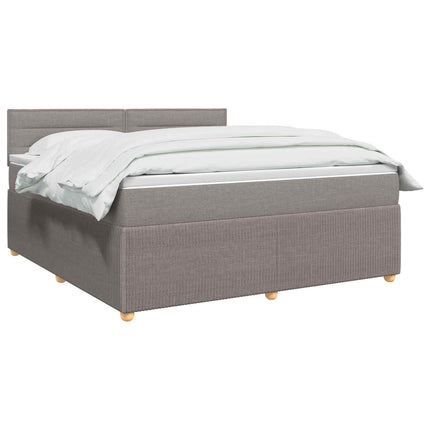 Boxmadras med topmadras Gråbrun 180 x 200 cm Stof