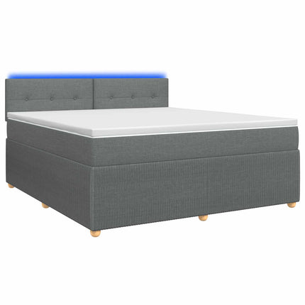 Boxmadras med topmadras Mørkegrå 180 x 200 cm Stof