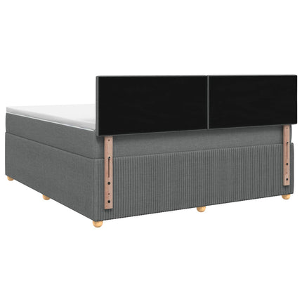 Boxmadras med topmadras Mørkegrå 180 x 200 cm Stof