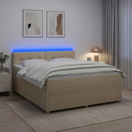 Boxmadras med topmadras Cremefarvet 160 x 200 cm Stof
