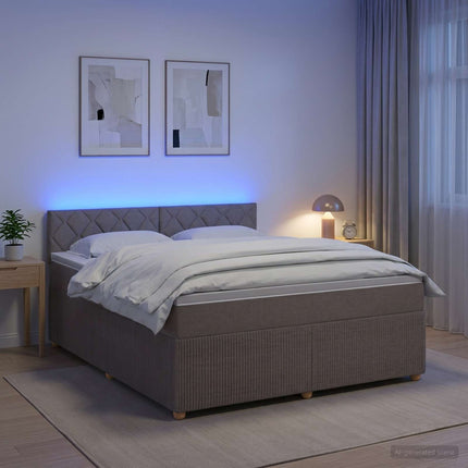 Boxmadras med topmadras Gråbrun 140 x 190 cm Stof