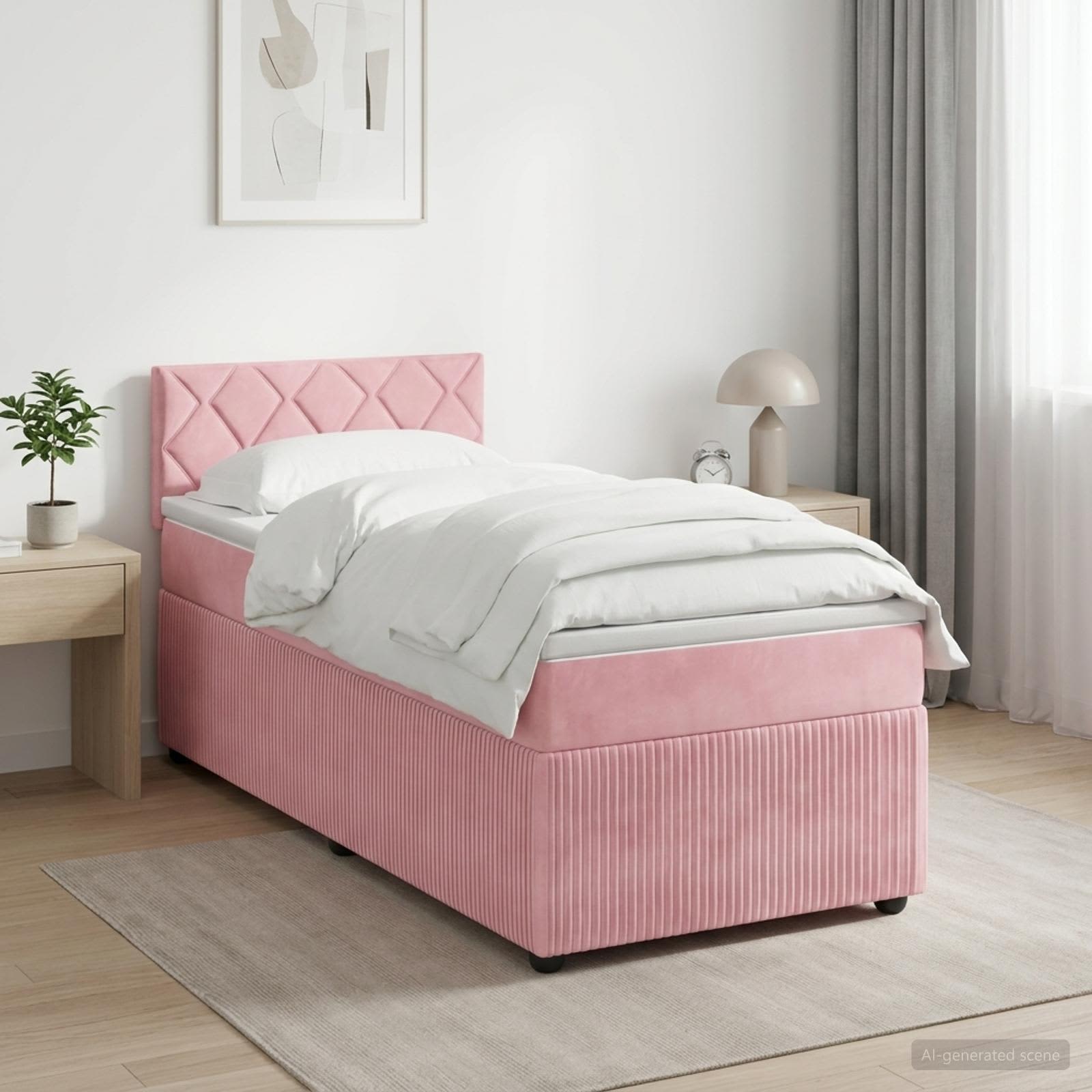 Boxmadras med topmadras Lyserd 90 x 200 cm Fljl