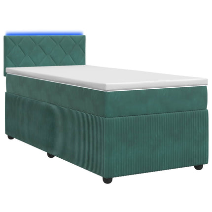 Boxmadras med topmadras Mørkegrøn 90 x 190 cm Fløjl