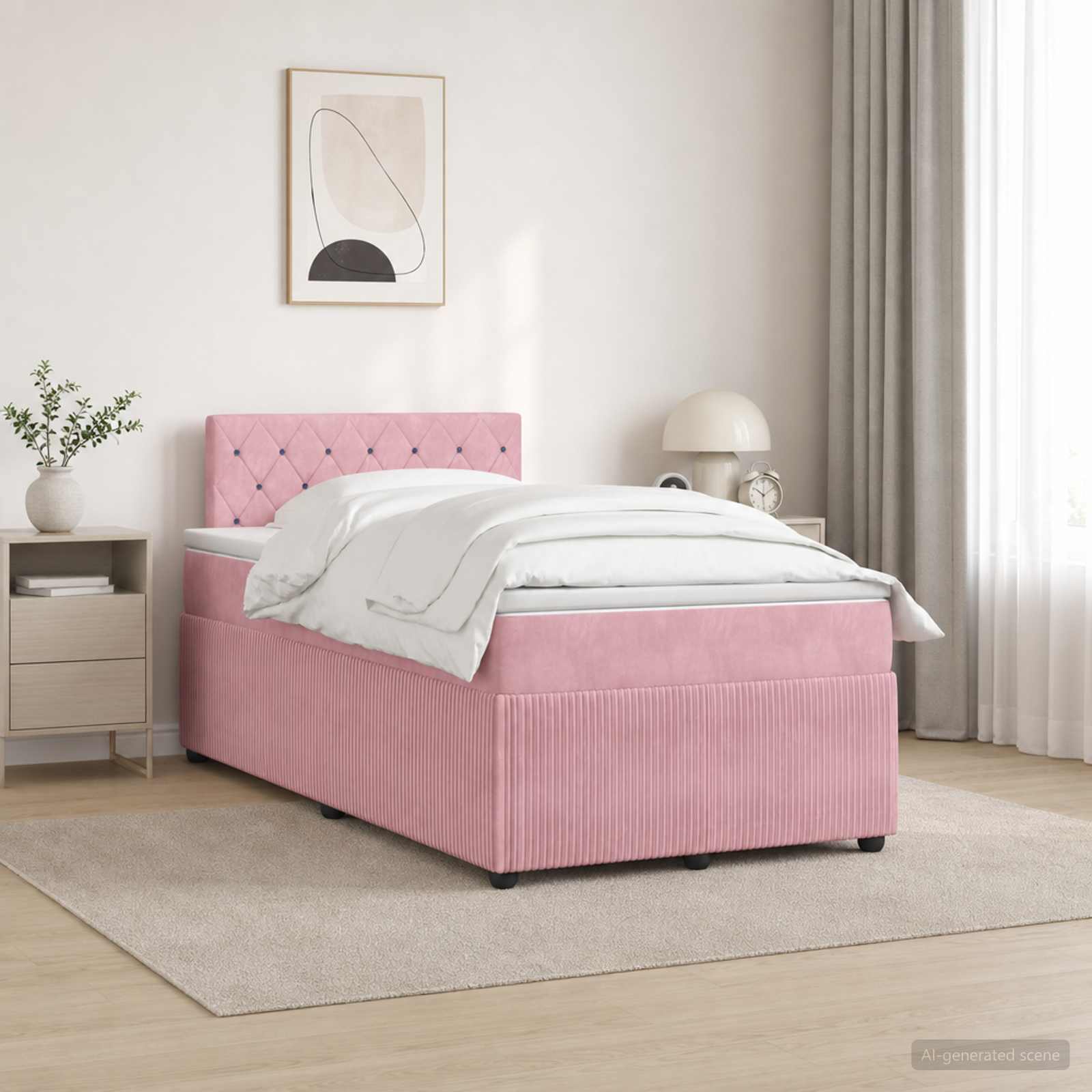 Boxmadras med topmadras Lyserd 120 x 190 cm Fljl