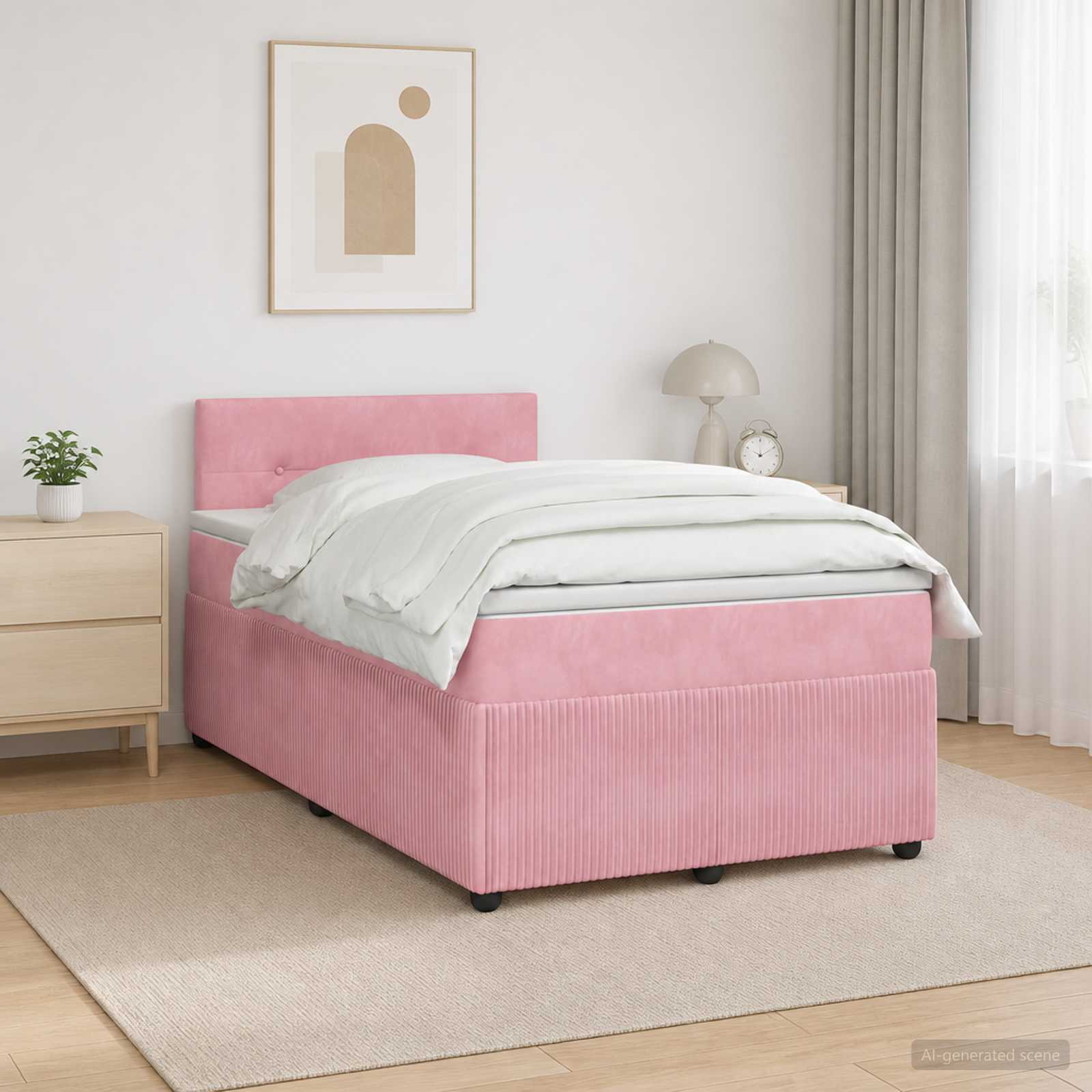 Boxmadras med topmadras Lyserd 120 x 190 cm Fljl