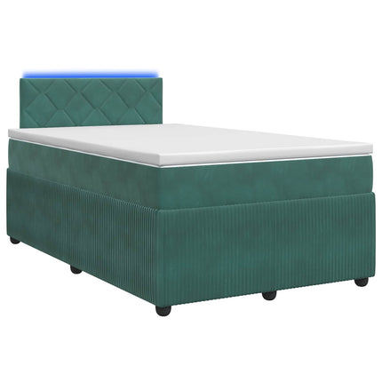 Boxmadras med topmadras Mørkegrøn 120 x 190 cm Fløjl