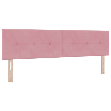 Boxmadras med topmadras Lyserød 140 x 190 cm Fløjl