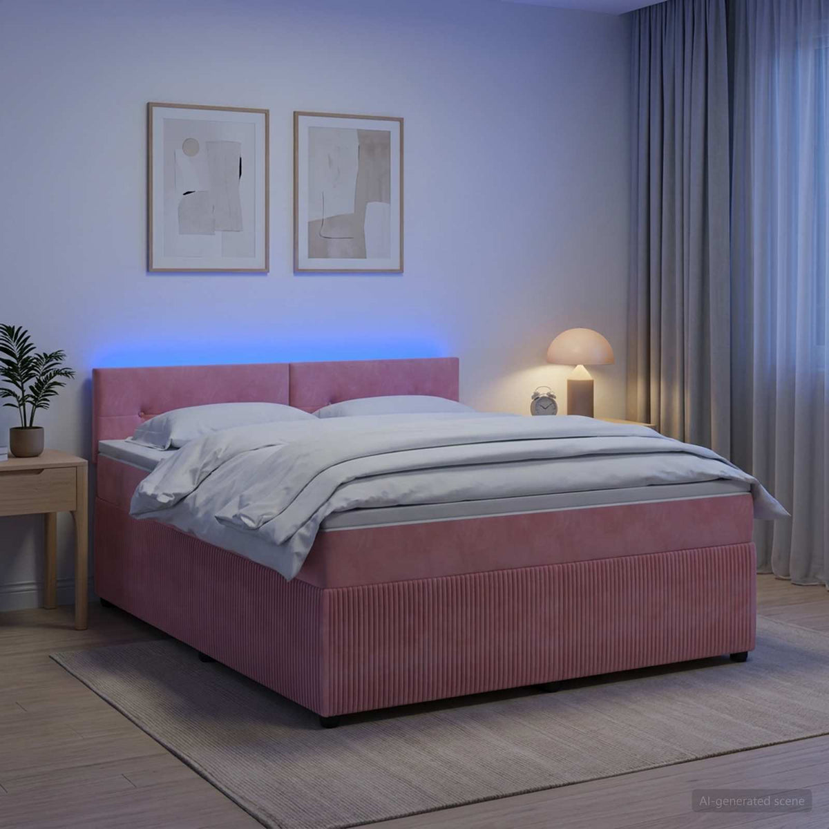 Boxmadras med topmadras Lyserd 160 x 200 cm Fljl