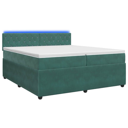 Boxmadras med topmadras Mørkegrøn 200 x 200 cm Fløjl
