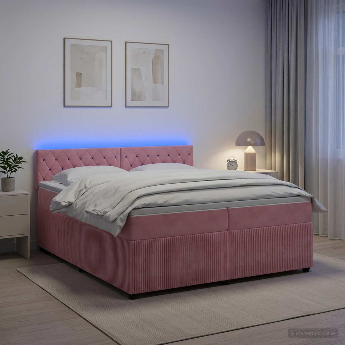 Boxmadras med topmadras Lyserd 200 x 200 cm Fljl