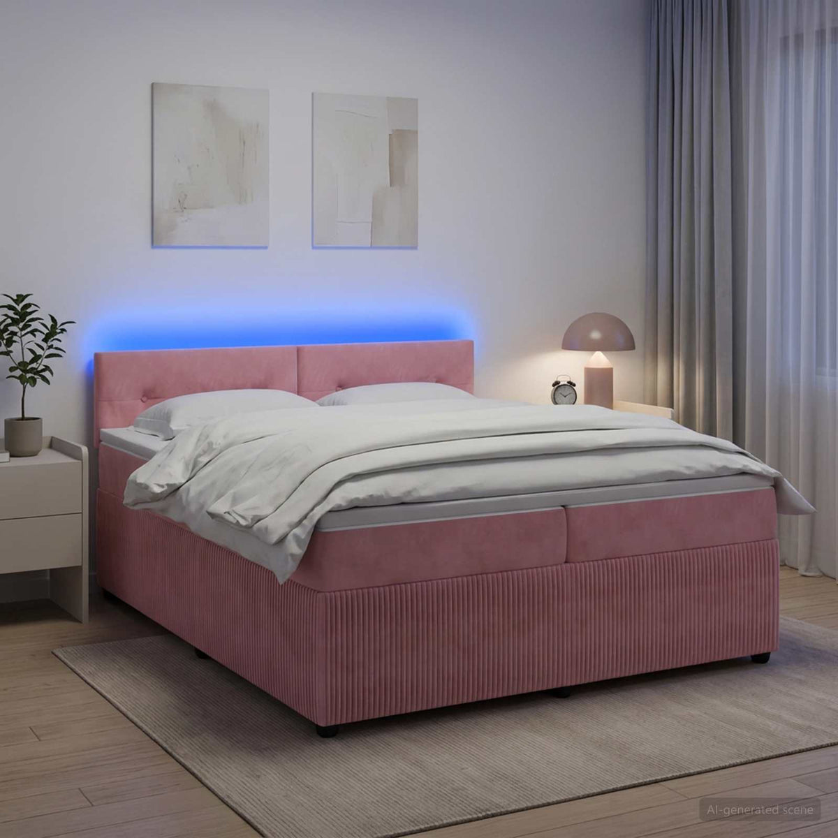 Boxmadras med topmadras Lyserd 200 x 200 cm Fljl
