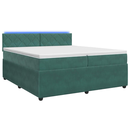 Boxmadras med topmadras Mørkegrøn 200 x 200 cm Fløjl