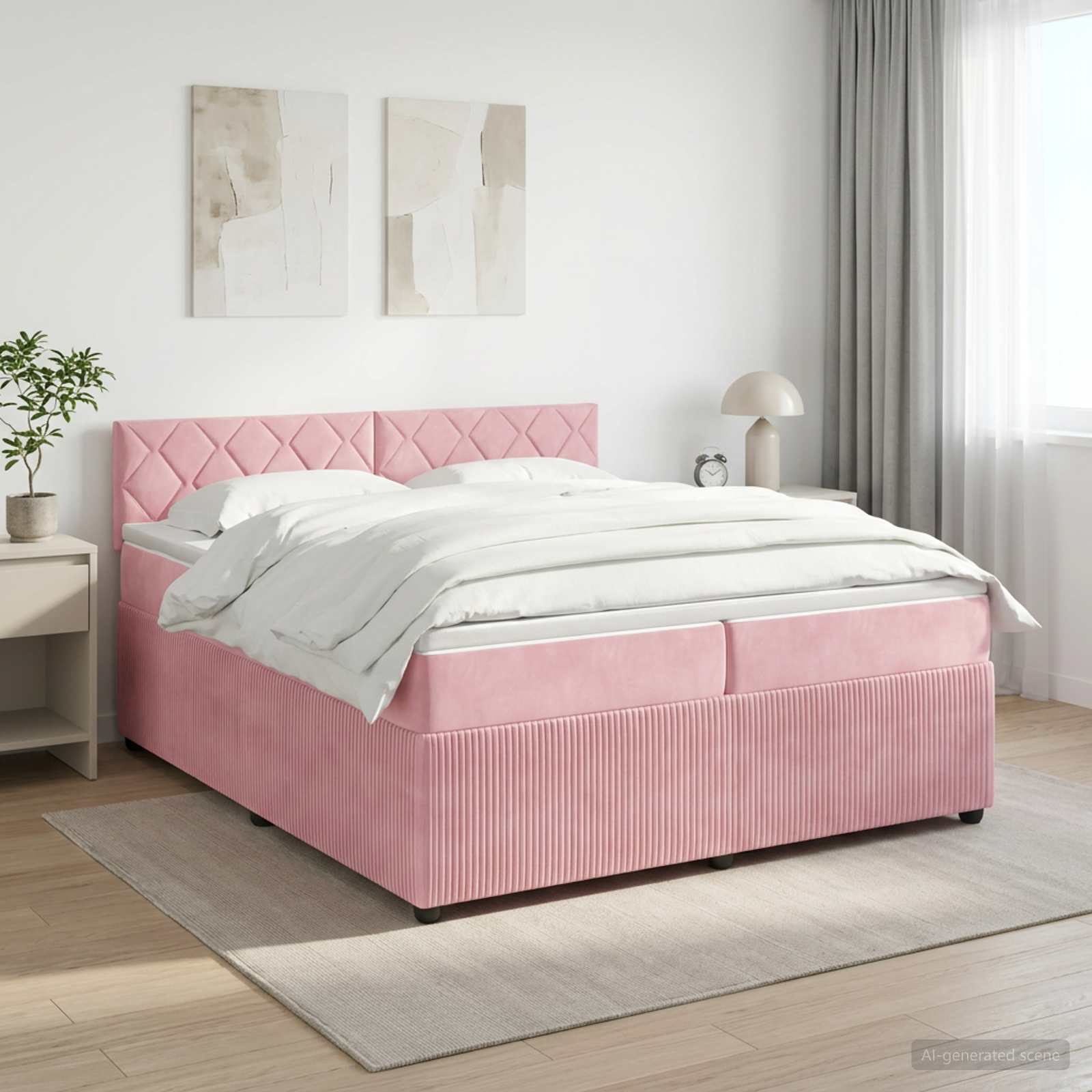 Boxmadras med topmadras Lyserd 200 x 200 cm Fljl