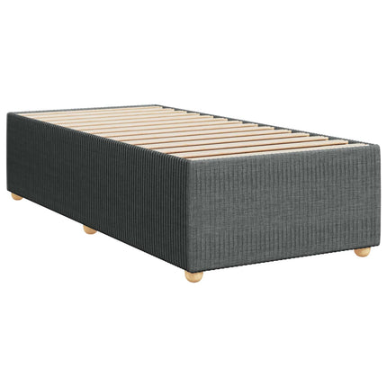Box Spring Seng med Madras og LED Mørkegrå 90 x 190 cm Stof