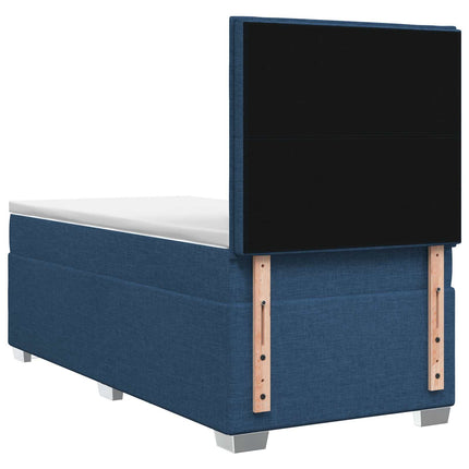 Boxmadras med topmadras Blå 80 x 200 cm Stof