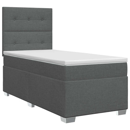 Boxmadras med topmadras Mørkegrå 80 x 200 cm Stof